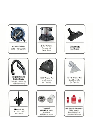 Arnica Hydra Rain Et12102 Su Filtreli Halı Yıkama Makinesi 2400 W