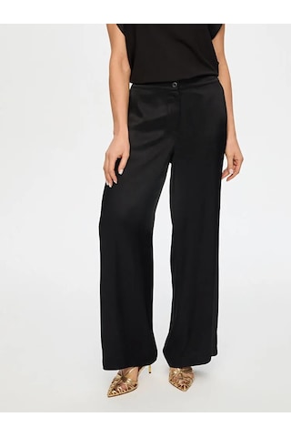 Faik Sönmez Wide Leg Fit Beli Lastikli Rayon Kadın Viskon Pantolon S26pnt004 Siyah