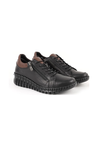Mamma Mia Kadın Günlük Ayakkabı Hakiki Deri Kalın Dişli Taban Yandan Fermuarlı Bağcıklı Sneaker 26y-7755 Syh-khv
