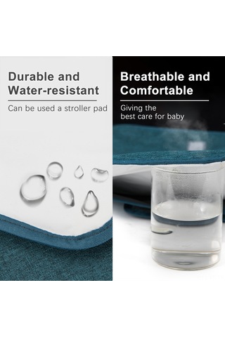 Xiyyadms "taşınabilir Su Geçirmez Bebek Bezi Değiştirme Pedi - Çift Cep İle Pratik Ve Katlanabilir" Yeşil