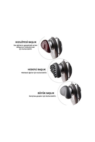 3 Başlıklı Infrared Masaj Aleti, Uzun Ve Kısa Masaj Açık Bej