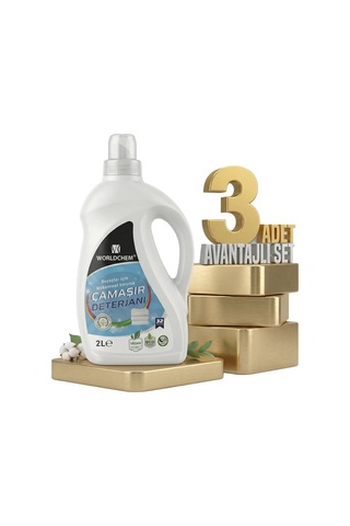 Worldchem Çamaşır Detarjanı Sıvı Beyazlar 3x2 Lt 2 L