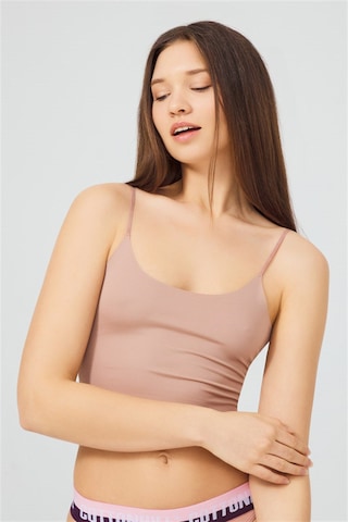 Cottonhill Ayarlanabilir İnce Askılı Lazer Kesim Crop Büstiyer 3'lü Paket Renkli-5