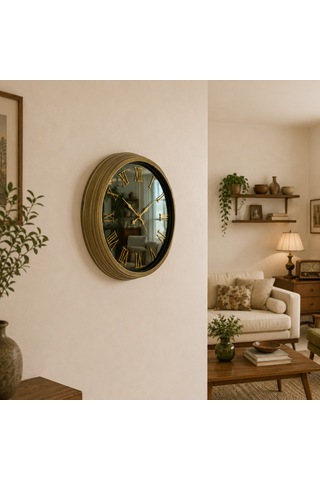 Eskitme Grand Roma Aynalı 40 X 40 Cm Duvar Saati