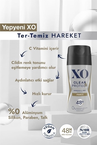 Xo Clear & Protect Erkek Sprey Deodorant 150 ML