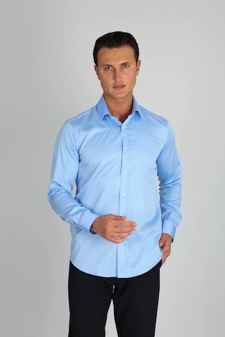 Lorenzo Mazzoli Lm375 C 567 O.mavi Pamuk Saten Comfort Fit Erkek Gömlek O.mavi