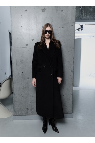 Heylea Siyah Kadın Kaban Polca Coat
