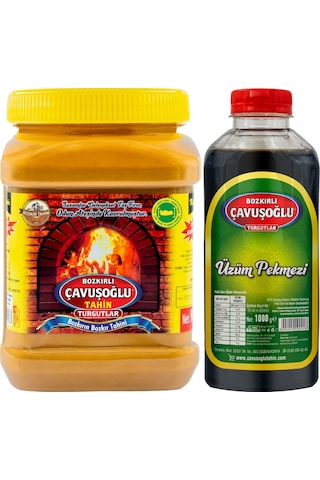 Bozkırlı Çavuşoğlu Kepeksiz Bozkır Tahini 930 G + Üzüm Pekmezi 1 KG