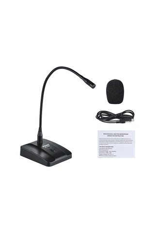 Springsun M180 Profesyonel Konferans Mikrofonu, Kalp Tipi Yönlendirme, Metal-kolay Malzeme, 3m Kablolu, 40cm Esnek Gövde