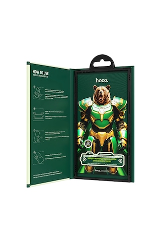 Hoco. Apple iPhone Uyumlu 16 Pro Max Bear Shield Hayalet Cam Ekran Koruyucu - Siyah