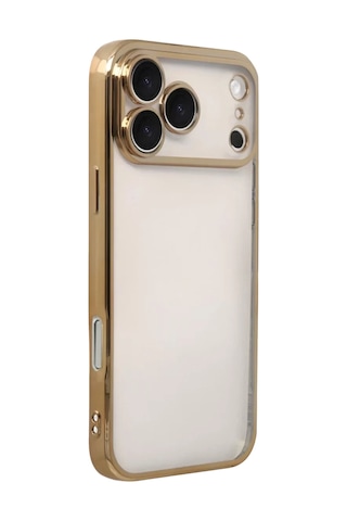 Apple iPhone Uyumlu 17 Pro Max Razer Lensli Silikon - Gold Çok Renkli