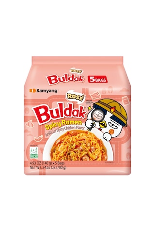 Samyang Buldak Rose Hot Chicken Flavor Ramen 5li Paket