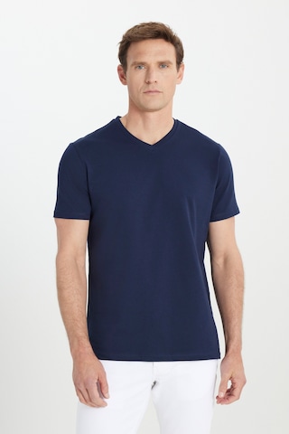 Ac&Co / Altınyıldız Classics Slim Fit Dar Kesim V Yaka Pamuklu Erkek Tişört Lacivert