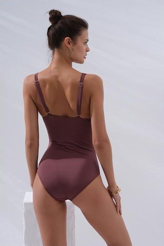Eros Pierre Cardin Riva Balenli Büyük Beden Mayo Toffee Çok Renkli