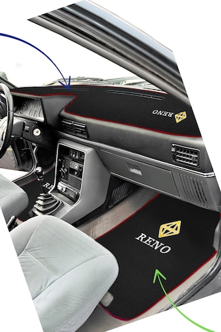 Renault Broadway R9 R11 Spring Elmas Logolu Torpido Koruyucu Örtü & 5 Li Oto Halı Paspas Seti