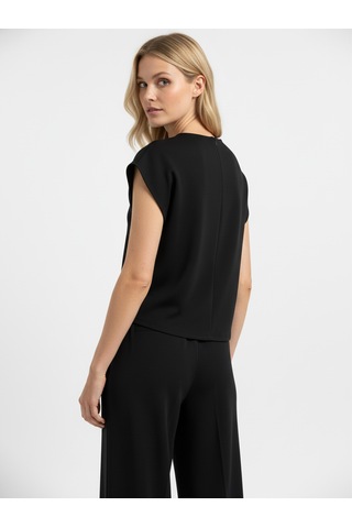 Xint Siyah Pamuk Dokulu Oversize Bluz 602588