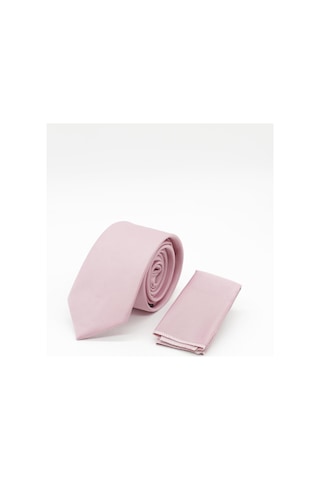 İmza Pembe Düz Saten Kravat Pembe