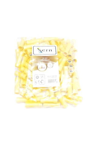 İzoleli Ek Muf Kablo Ucu 4-6mm² Sarı 100 Adet Bağlantı Terminali