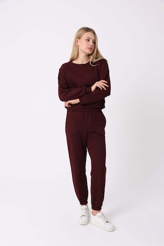 Defys Kadın Bisiklet Yaka Basic Şardonlu Eşofman Takımı Bordo - 932380624 Bordo