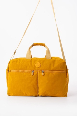 Seyehat Spor Çantası Kabin Boy Valiz 45 35 Cm Omuz Ve Çapraz Askılı Hafif Klinkır Çanta Su İtici Sarı