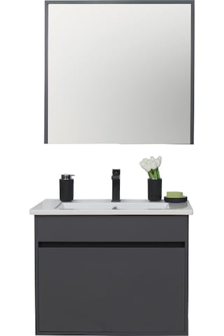 Sözcan Mobilya Dicle Tk. Asma Alt + Üst + Lavabo Antrasit 55 CM