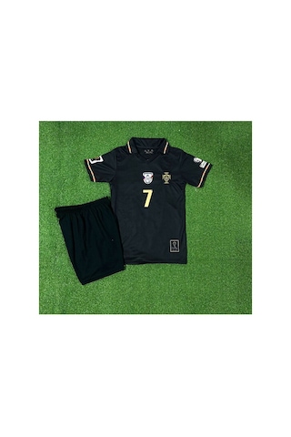 Portekiz 2026 Dünya Kupası Cristiano Ronaldo Çocuk Forması Black Çok Renkli