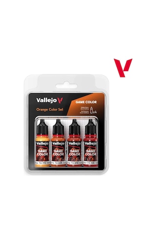 Vallejo 72381 4x18 Ml. Orange Color, Game Color Serisi Model Boyası Seti
