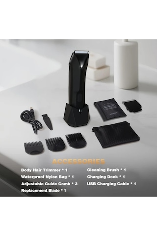 Dashanshop 1 Takım Yafull Yüksek Kalite Erkek Vücut Tıraş Makinesi Black Hassas Bölgeler İçin Ekstra Açık Bej Koruma Top Kesici Tip-c Şarj Kasık Ve Vücut Trimmer Değiştirilebilir Seramik Bıçaklar Usb Şarj Ve Taşıma Çantası