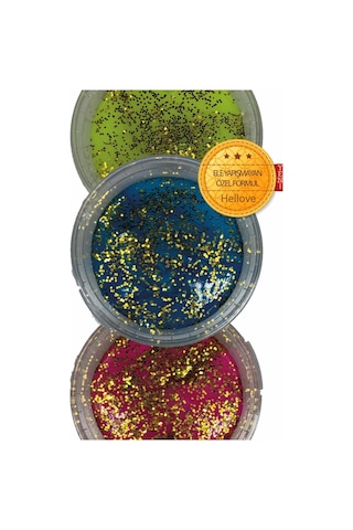Hellove Slime Simli 3 Renk Kaliteli Ele Yapışmayan Pofuduk Yumuşacık Slime