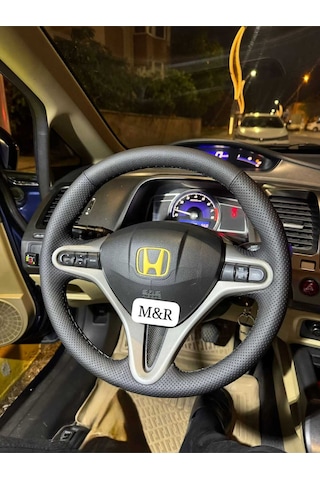Honda Fd 6  Kaplama Deri Direksiyon Kılıfı Siyah