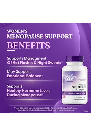 Doctor's Best Women's Menopause Support Multi-symptom Relief 30 Veggie Caps