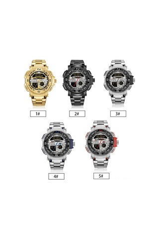 Mızums Erkek Saat Moda Alaşım Kasa Bant Dijital Saat Spor Su Geçirmez Kuvars Kol Saati Çok Renkli