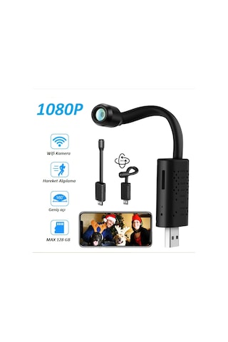 Wificam Wi-Fi Esnek Tasarımlı 1080P Powerbankli Kullanım Mikro Kamera