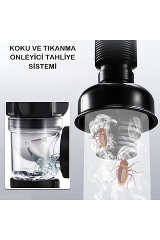 Mutfak Ve Banyo İçin Koku Ve Tıkanma Önleyici Lavabo Gider Borusu