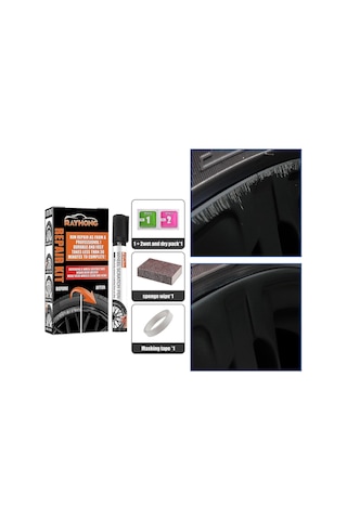 Monyee Jant Tamir Seti Siyah Jant Boyası - Curb Hasarları, Zımparalama Izleri Tamiri, Pas Ve Suya Dayanıklı, Tüm Jant Tipleri İçin