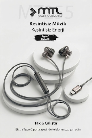 Type-c Mıknatıslı Stereo Kulaklık Şarj Girişli Tak Çalıştır Oyuncu - Yüksek Ses Kalitesi Mt255 Diğer