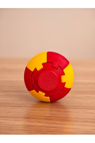 Popspin Basınca Dönen Eğlenceli Top Oyuncağı - Dönen Top Motor Becerisi Geliştirici Hareketli Top-spın Ball -stres Topu-sarı Kırmızı