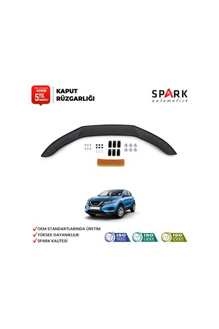 Nissan Qashqai 2017-2021 Yıl Aralığı Uyumlu Kaput Rüzgarlığı 4mm