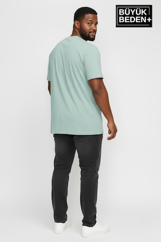 Superlife Erkek Büyük Beden Unified Collective Baskılı 3xl-6xl Bisiklet Yaka Tshırt Spr26bts510-10 Yeşil
