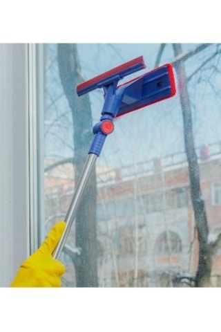 Mikrofiber Hareketli Çekçekli Teleskopik Cam Silme Aparatı