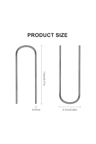 Geekyou 80 Adet Gümüş Renkli Nikel Krom U Teli - Manuel Sanat, Seramik, Pendan Tasarımı İçin - Plastik Depolama Kutusuyla - 0.7mm Çap, 1.8x0.7cm Ölçü Gümüş