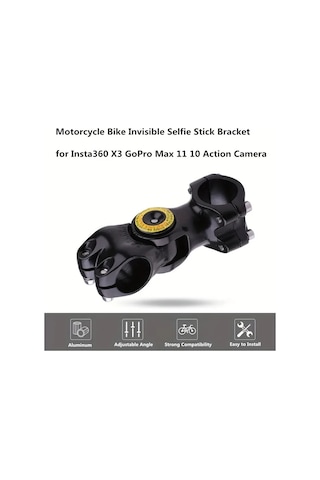 Xuweiwei Suit Aluminyum Alaşımlı Motor Bisiklet Gopro Hero 12 11 Djı Insta360 X4 X3 X2 Aksiyon Kamera Askılık Monopod -