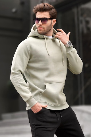 Madmext Yağ Yeşili Kapüşonlu Erkek Sweatshirt 5339-yağ Yeşili Yağ Yeşili
