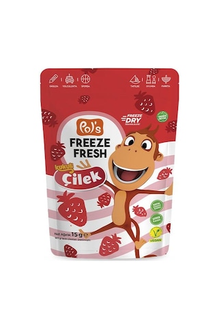 Pol S Freeze Fresh Dondurularak Kurutulmuş Kukuli Çilek 15 Gr 15 G