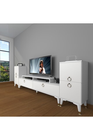 Decoraktiv Ekoflex On2 Mdf Gold Tv Ünitesi Tv Sehpası Beyaz