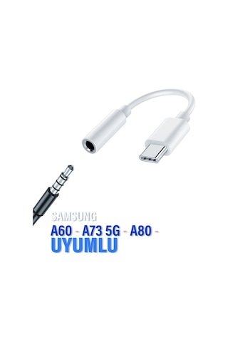 Samsung Uyumlu A60 A73 5g A80 Type-c 3.5mm Kulaklık Dönüştürücü Çevirici