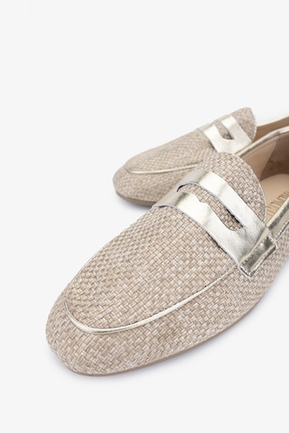 Valmenti Topy Kadın Naturel/gold Deri & Tekstil Loafer Ayakkabı 961 1979-1 Bn Ayk Y24 Bej