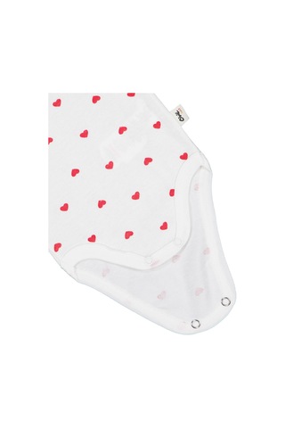 Civil Baby Kalp Baskılı 1-36 Ay Çıtçıtlı Badi - Ekru
