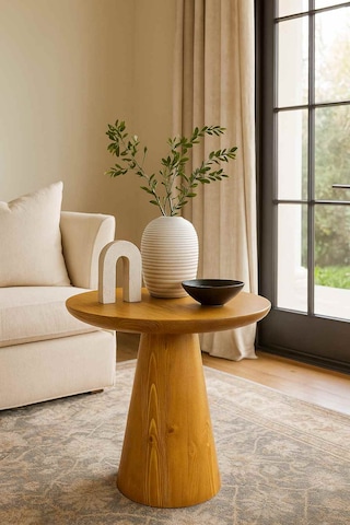 Modern Tarz Ahşap Orta Sehpa Ahşap Renk Şık Görünüm Meşe