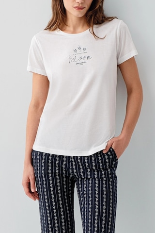 Moda Dua Pierre Cardin Pc9207-s Kadın Kapri Kısa Kol Pijama Takımı Beyaz
